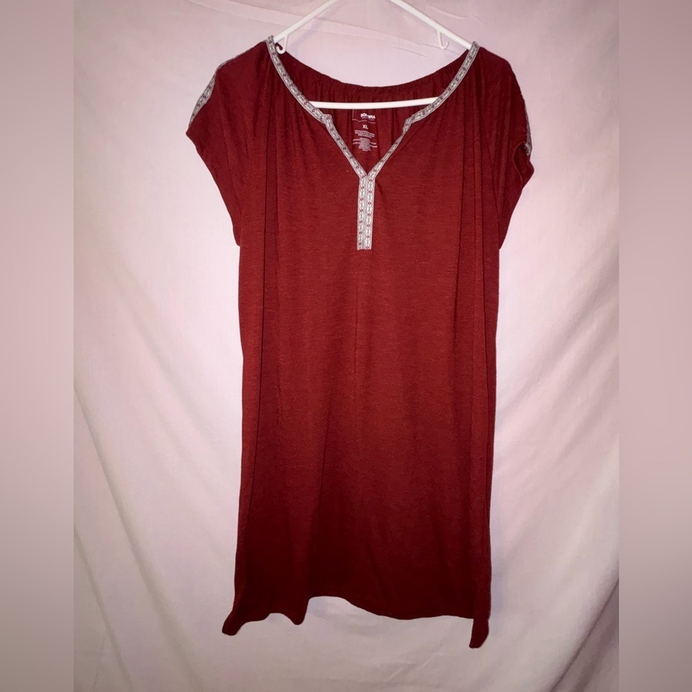 Sonoma Red Midi Dress with Detailed Trim